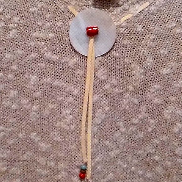 Curio XL Indian Beads on collar 3/4 sleeves sweater color camel - Picture 4 of 7